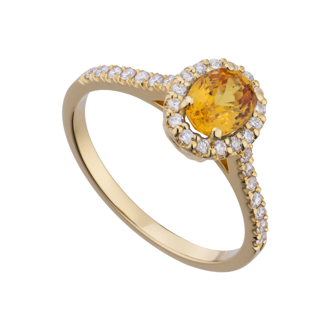 Golay-Diamantring mit ovalem gelbem Saphir 5x6 ACLC200DIZY-21284110059