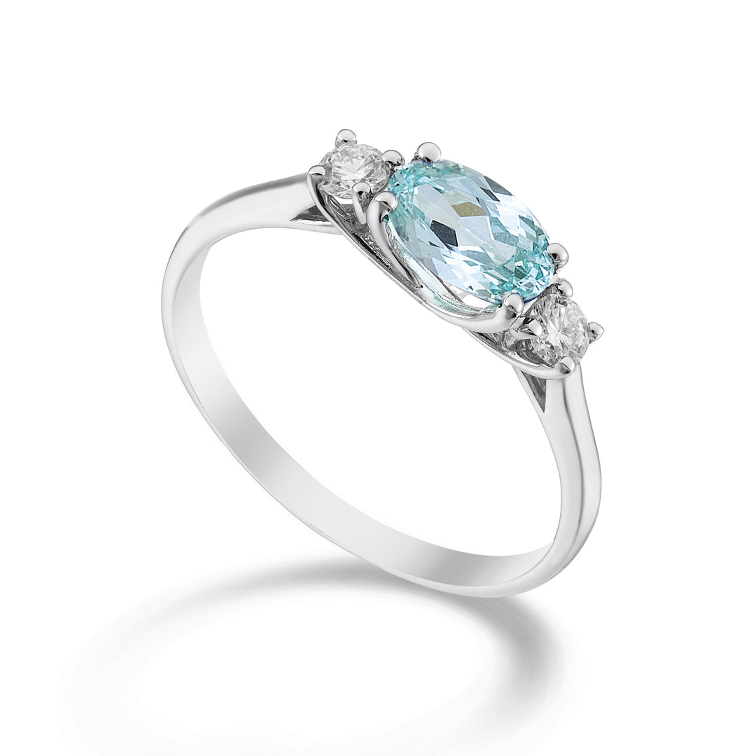 Mikiko, ein 18 Karat Paraiba-Turmalin, oval, 7 x 5 ct. 0,80 dia ct. 0,16 MA5113O4PAR