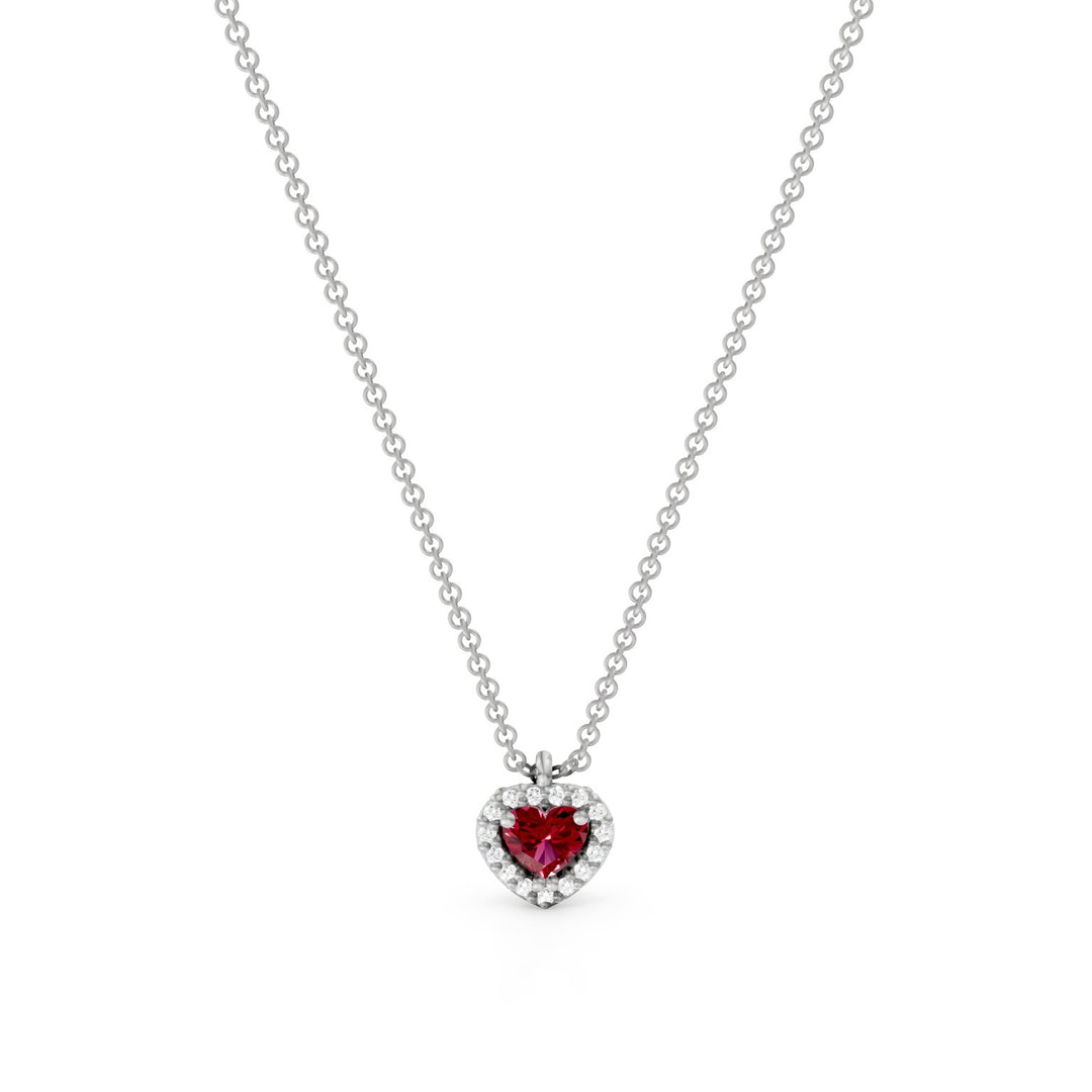 Golay collana con centrale rubino cuore con contorno PCT003DIRU1C-24304110053