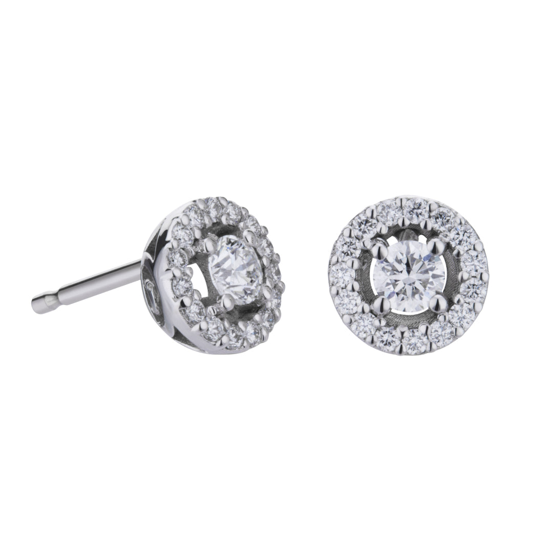 Golay earrings with central diamond 0.15 ct and round outline OCT016DI1-20204110114