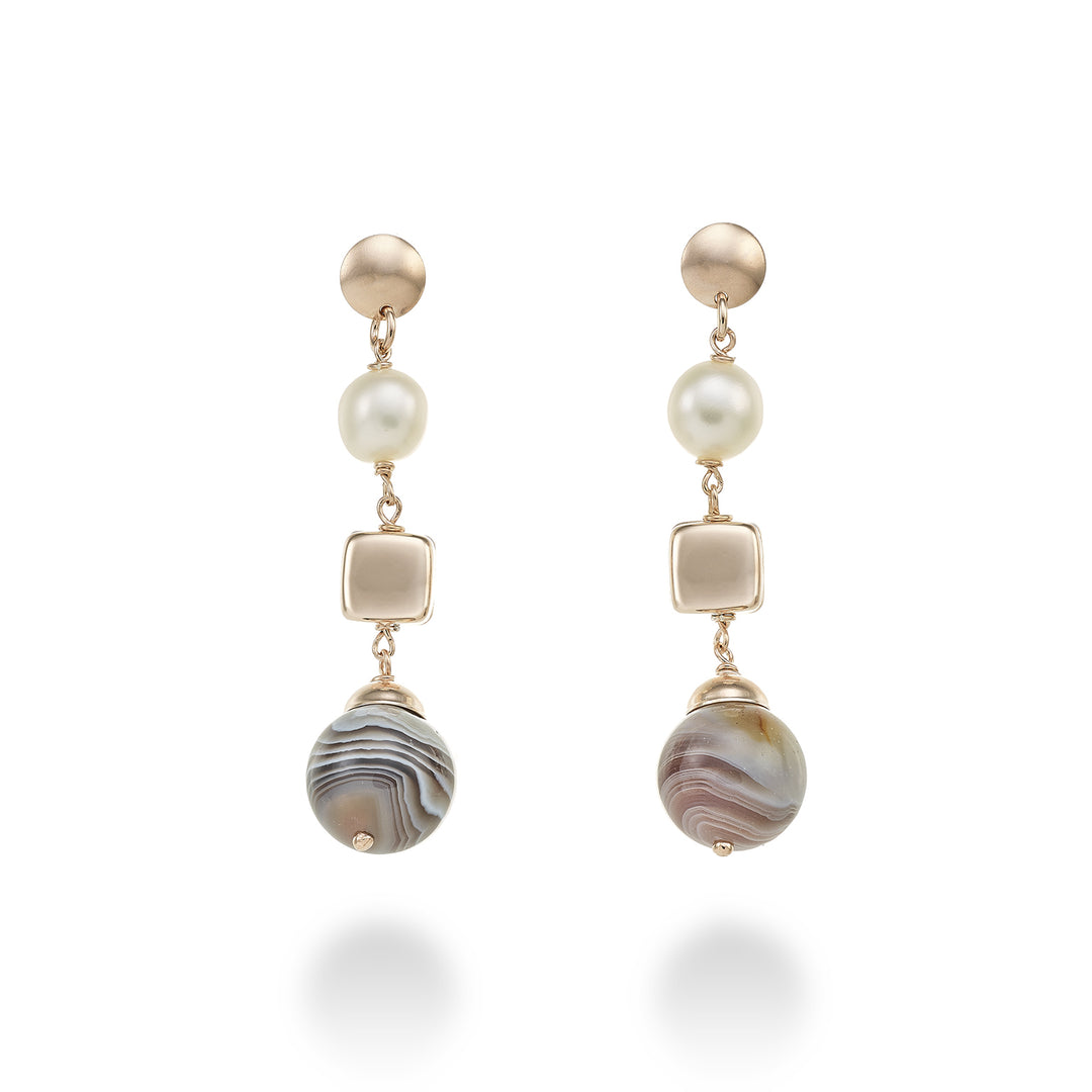 Mikiko or ag925 fw bar. 9/10 botswana agate 14mm MO7649A3FDBI910