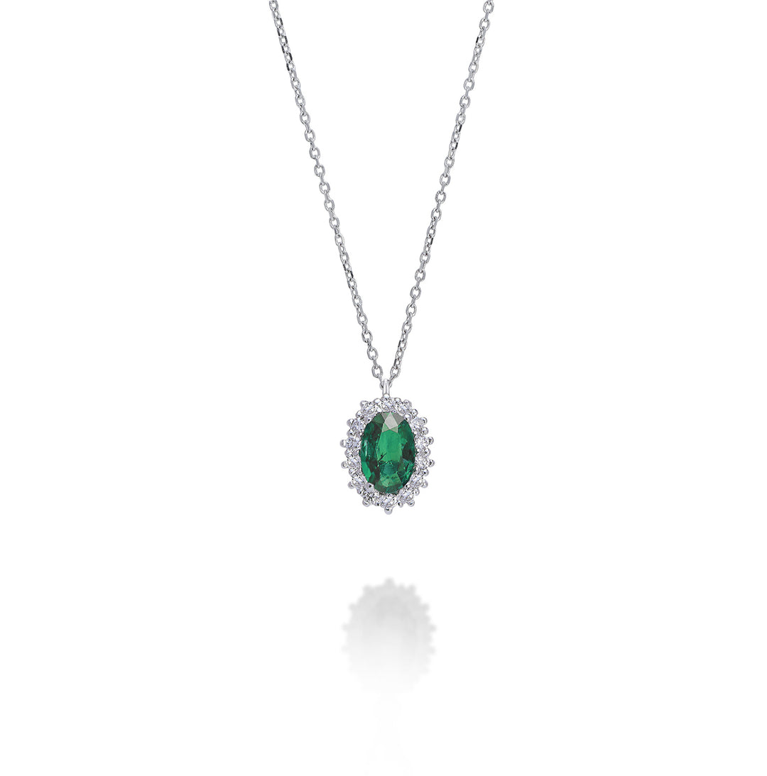 Mikiko cl 18k oval emerald 6x4 ct.0.30 diam. ct.0.13 MD5086O4BE