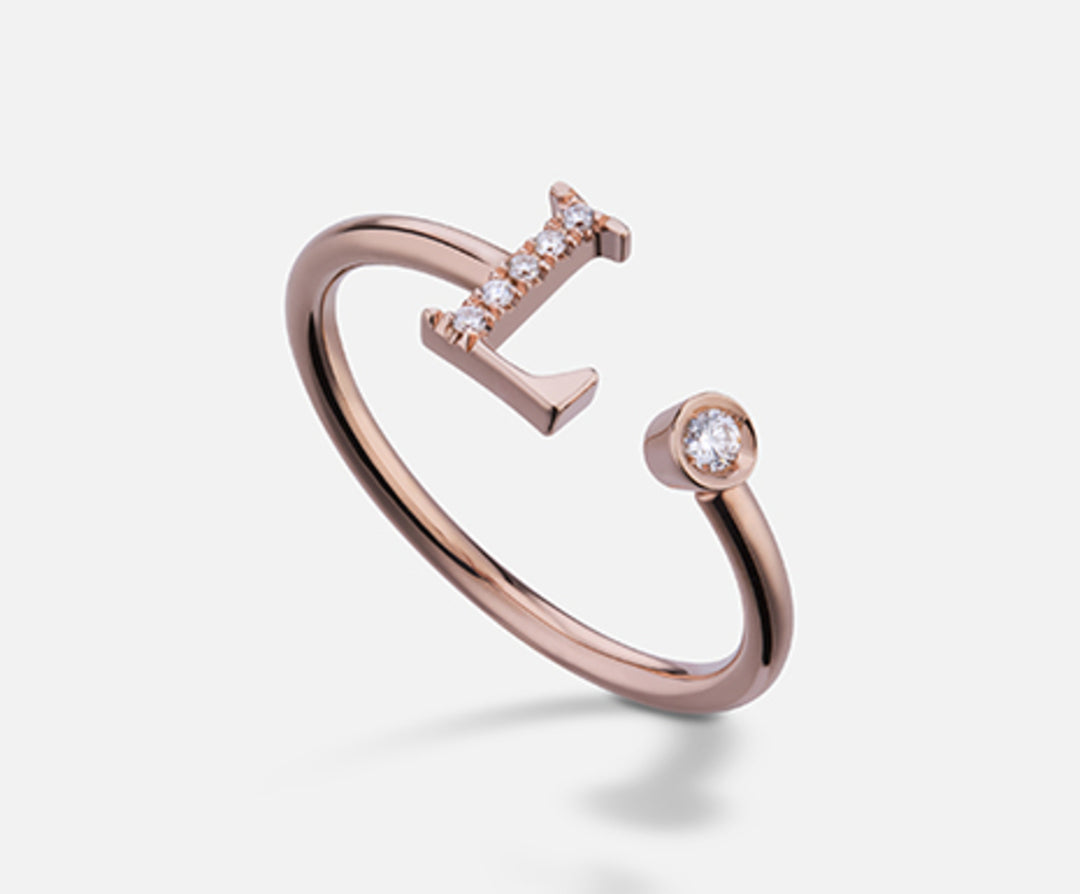 Golay an 9k letter l big rose gold diam. ct.0.06 GAFLD2R3