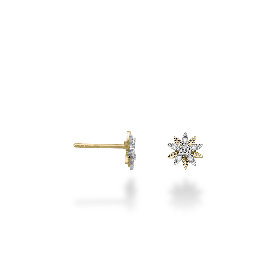 Mikiko ou motif fleur 9k avec diamants, éléments en or jaune et or blanc MO5181R7BR006