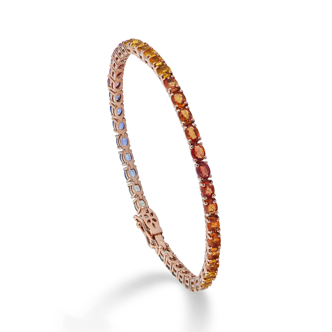 World Diamond Group bracciale tennis zaffiri multicolor ovali 4x3 BTFOV002DIMC-22322110024