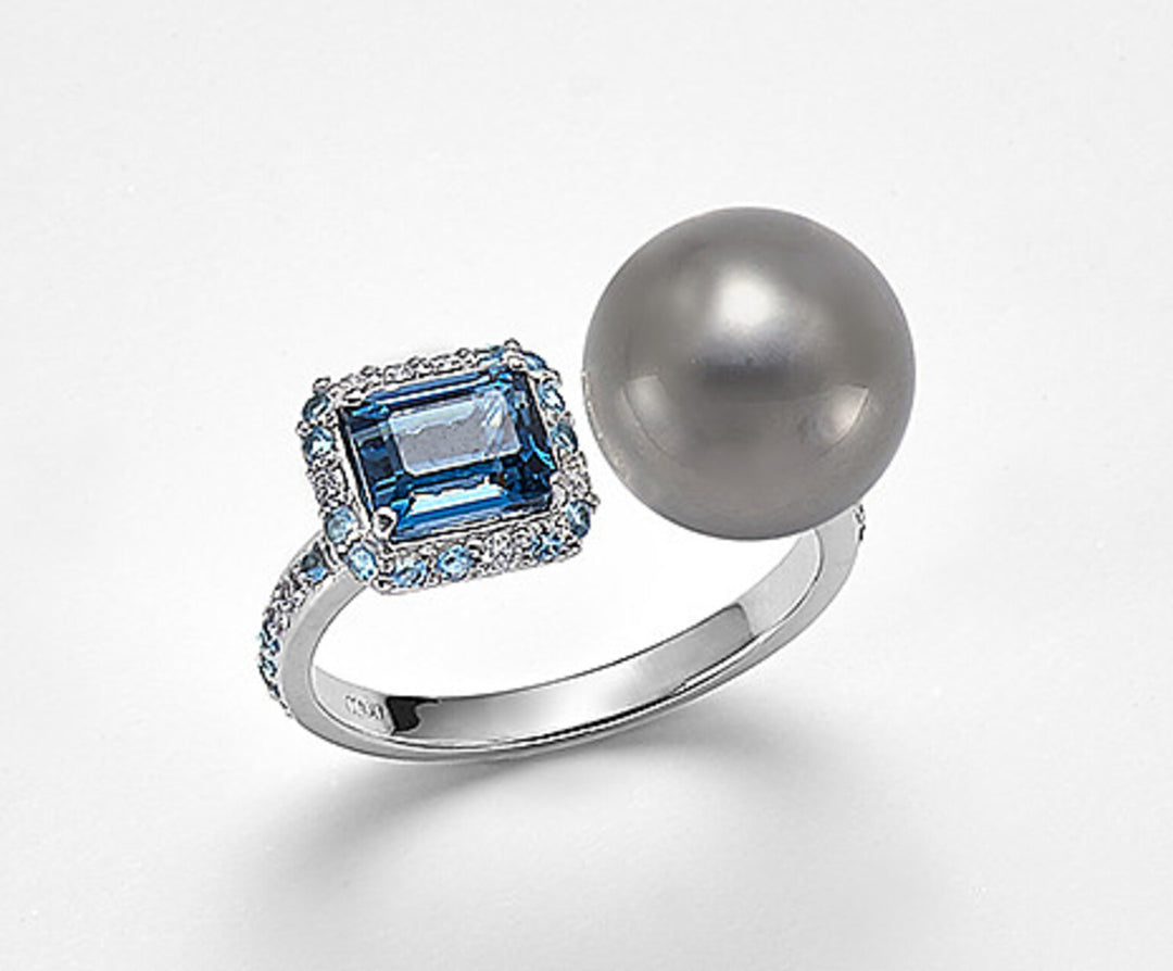 Nihama, 18 Karat SSPB, 10/11 ct. 0,10 Diam, blauer Topas und London-T-Opaz NA0771O4SANE100