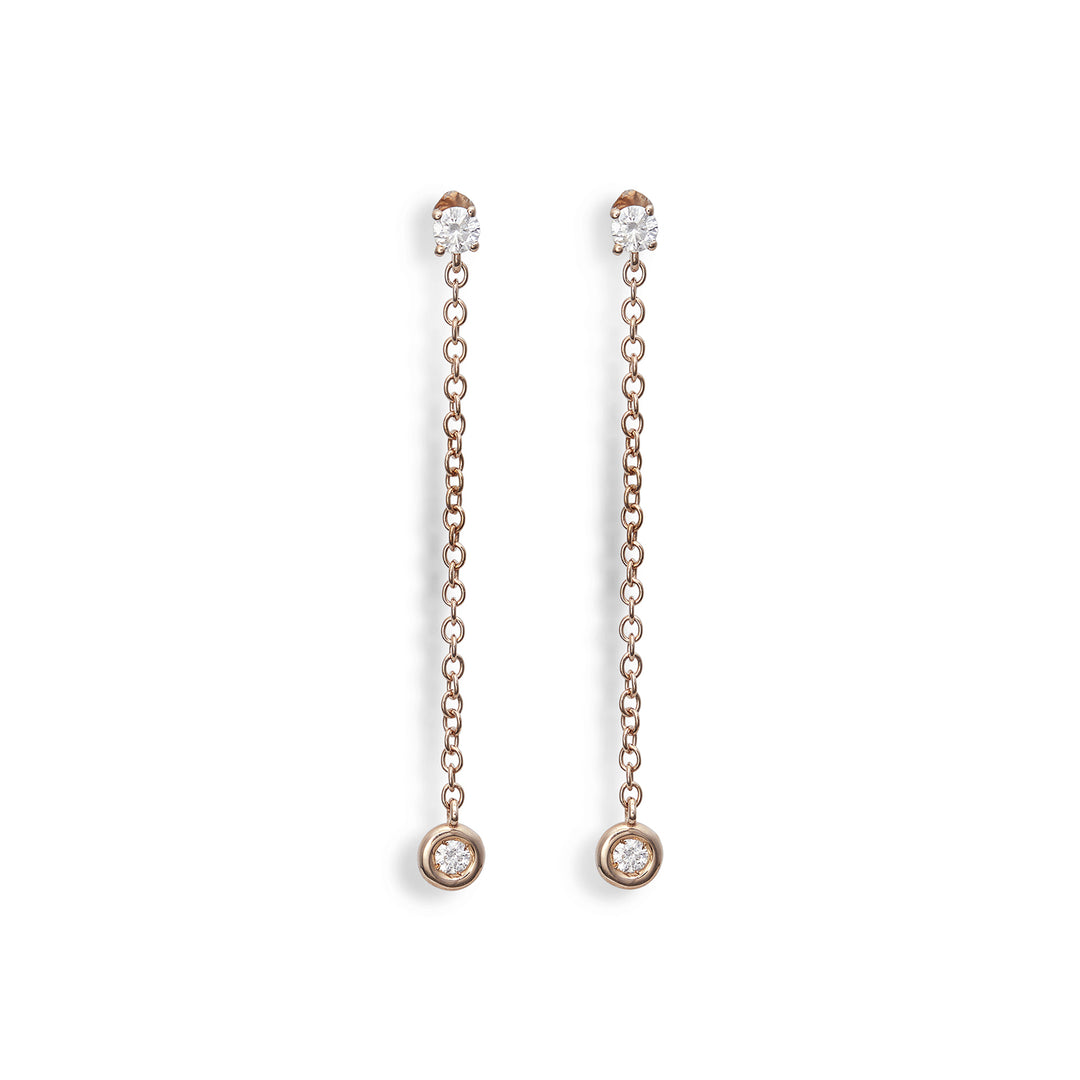 World Diamond Group oder 18 Karat ct.0,16 runde Lünettenkette 3 cm Rosé GO5071O3BR016