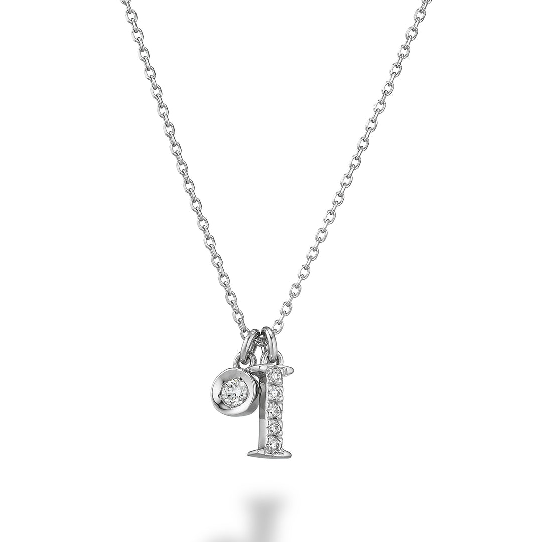 Golay cl 9k lettre i or blanc diam. ct.0,06 GPLIDR4