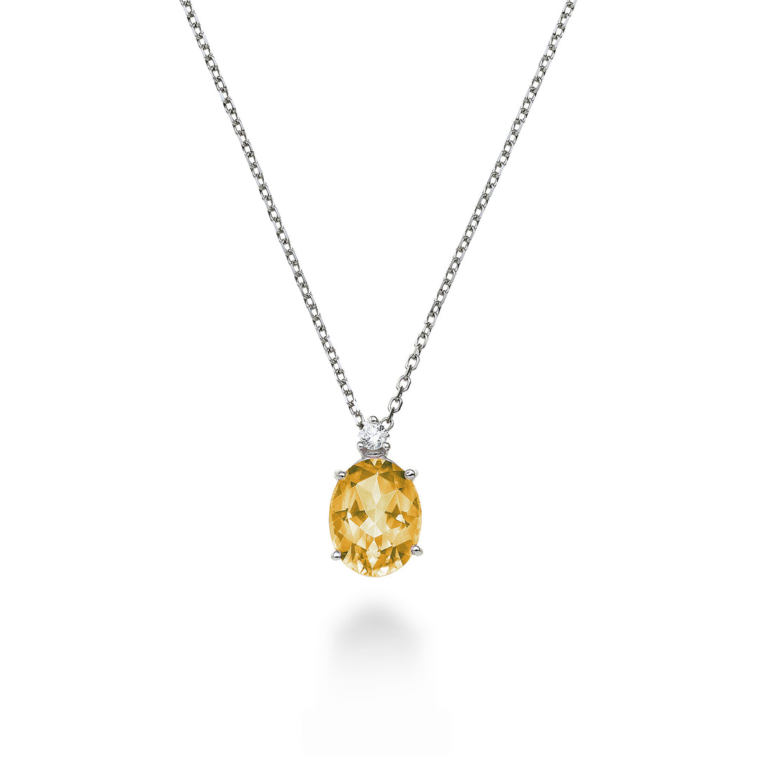 Mikiko cl 18k oval citrine 7x5 ct.0,60 diam. ct.0,015 MD5035O4CITR