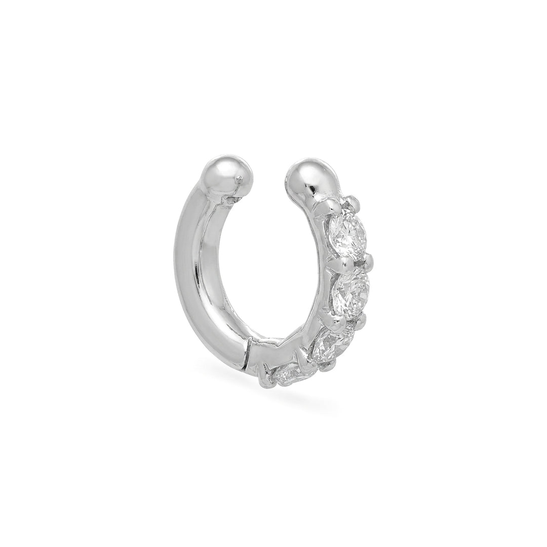 X-Diamond or ear cuff a molla 9kt con quattro lab g.d. in oro bianco LXDOEC781R4BI032