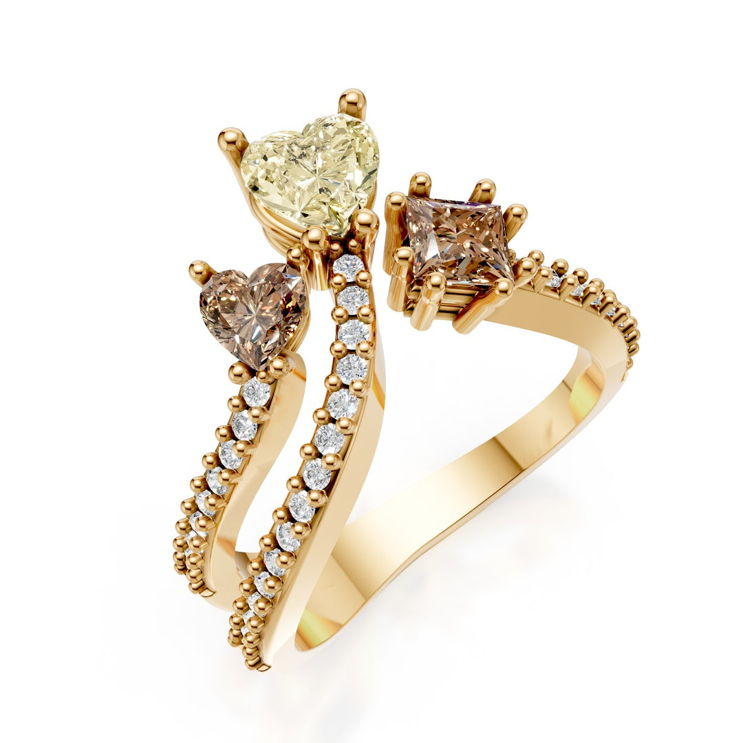 Golay fancy diamond ring shape diamonds on the shank AMP691DFYG-25106110114