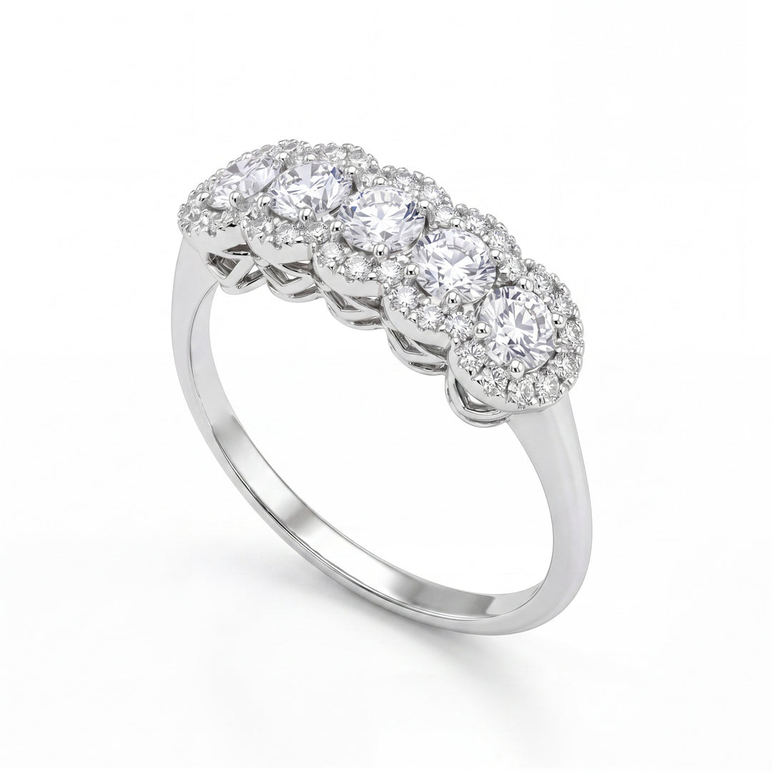 Golay ring 5 stones diam. 0.12ct shared outline AR5L877D012-26135110226