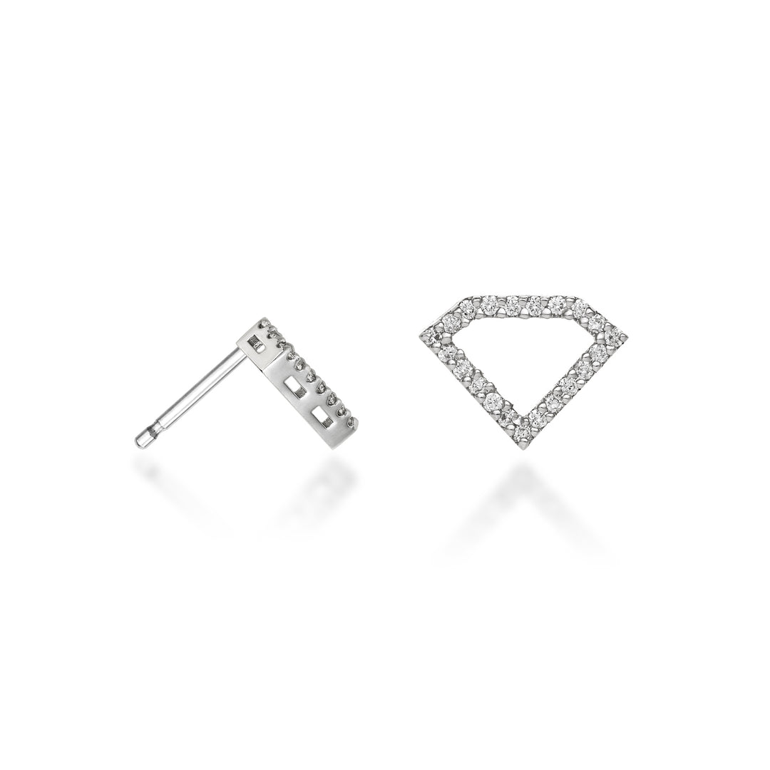 Golay ou diamants géométriques en forme de diamant 18 carats or blanc 0,25 ct GOFTRADIO4