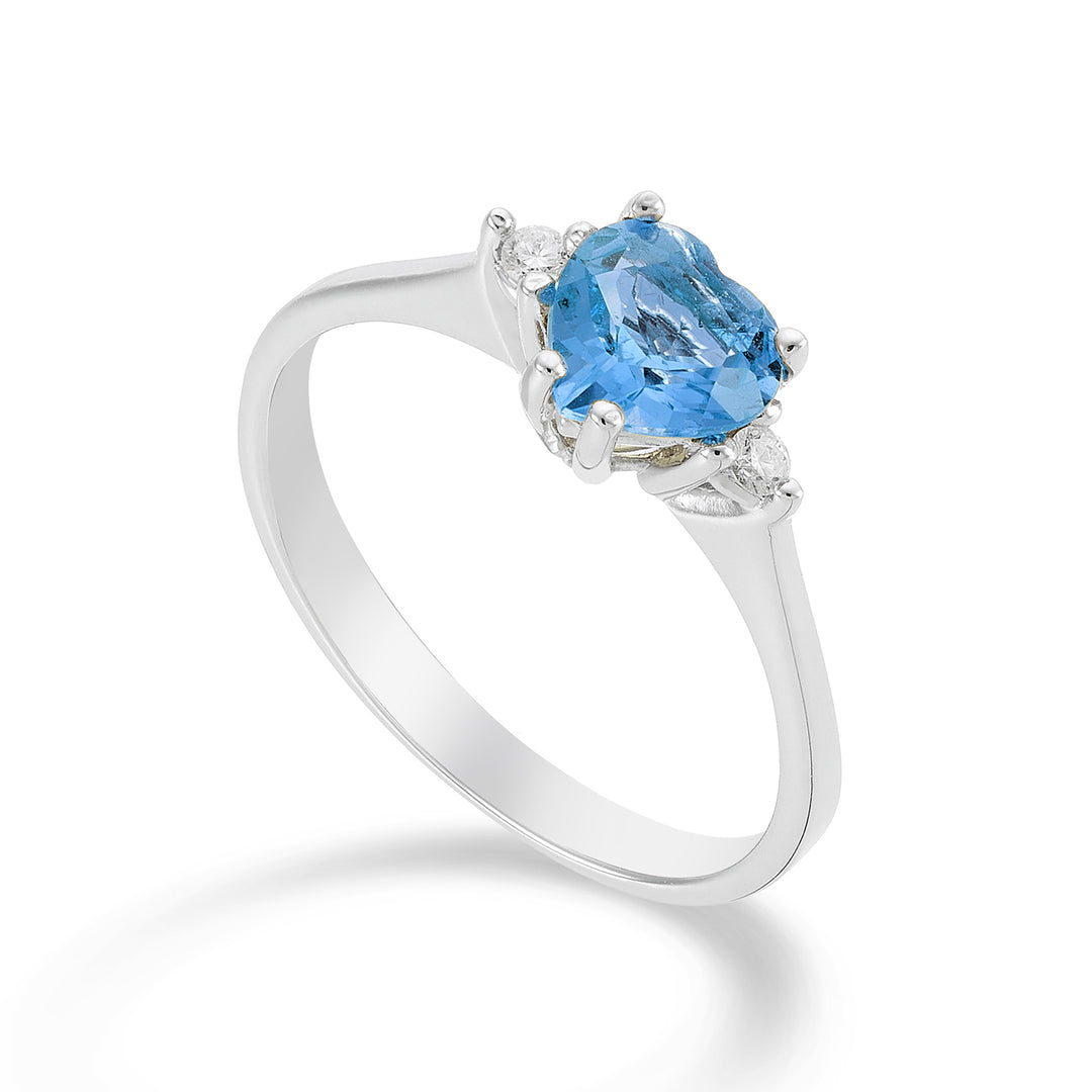 Nihama, ein 18-Karat-Blautopas-Herz, 6x6 ct.1,00 Durchm. ct.0,04 NACL198DITPAZ66O4