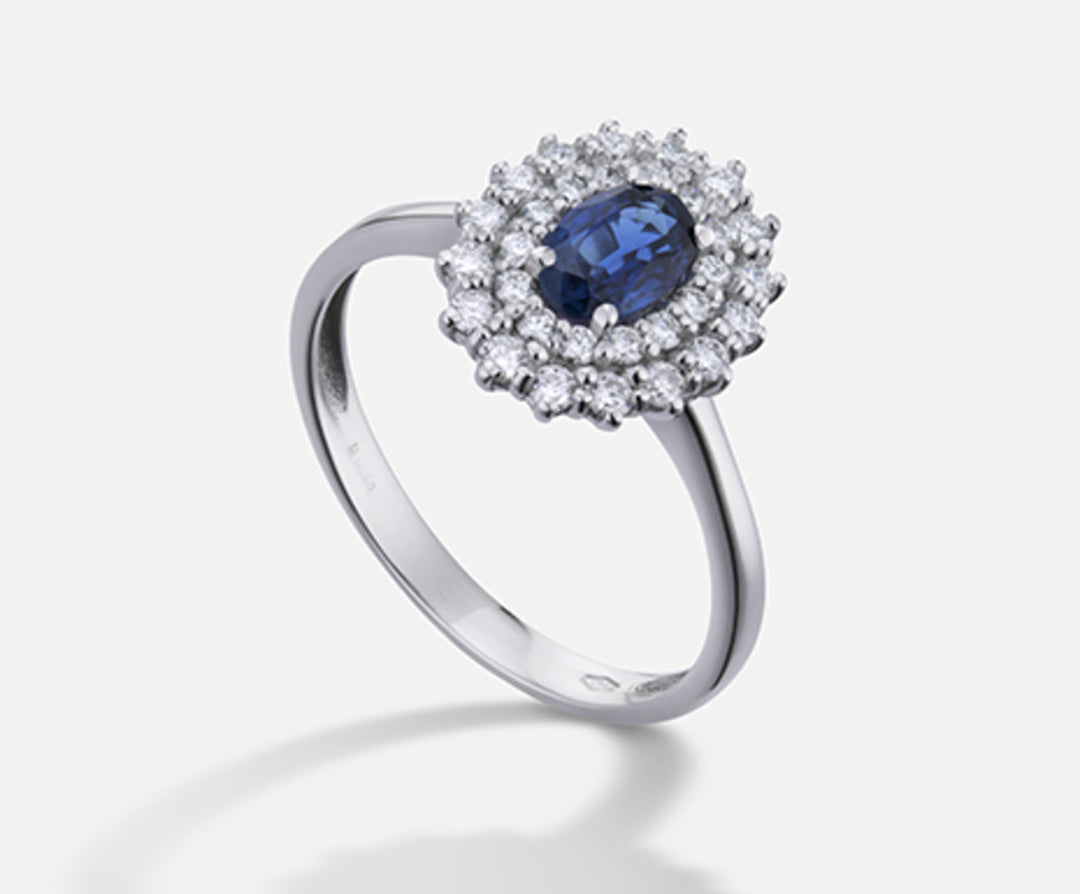 Mikiko ein 18k Saphir n. Oval 6x4 ct.0,67 Durchmesser ct.0,37 MA5116O4ZFN067