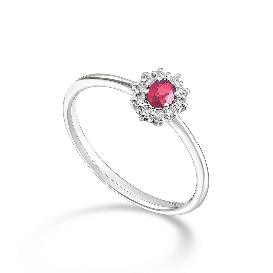 Nihama un rubis ovale 18 carats 4x3 ct.0,20 diam. ct.0,08 NA5166O4RBC