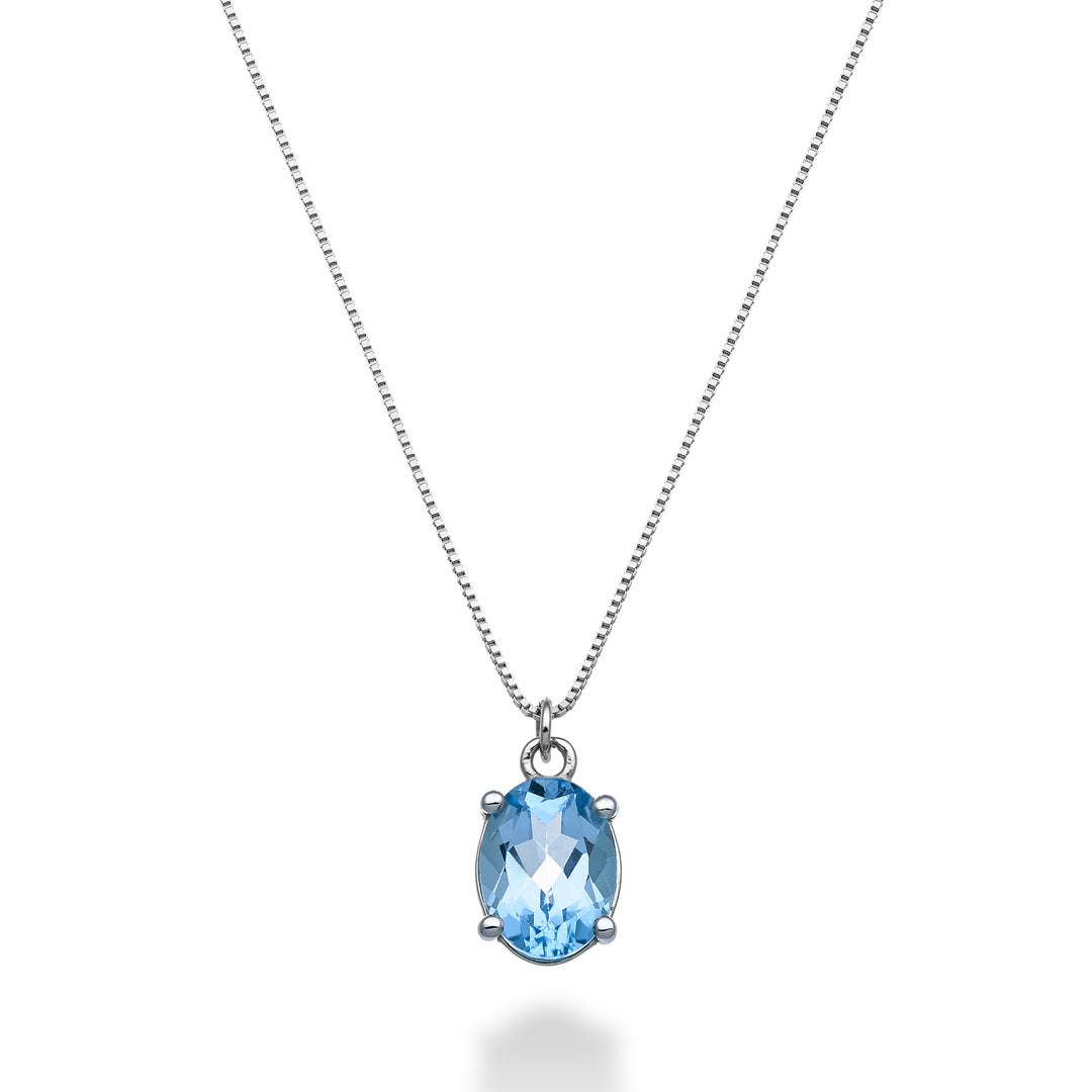 Nihama cl 18k ovaler blauer Topas 8x6 ct.1,50 ND5142O4TPAZ