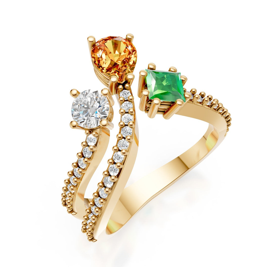 Golay ring sapphires shape multicolor diamonds on the shank AMP662DMCC1G-25094110059