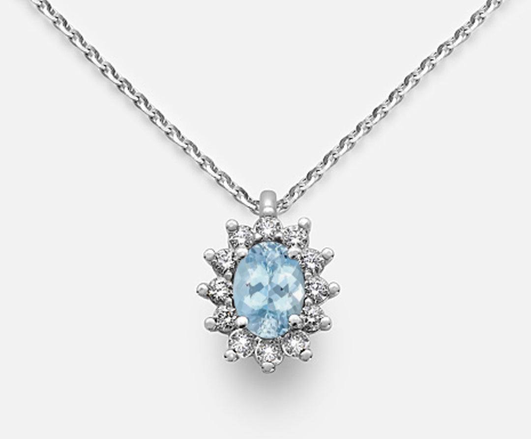 Aigue-marine ovale Mikiko cl 9k 6x4 ct.0,30 diam. 0,23 ct MD5047R4AM
