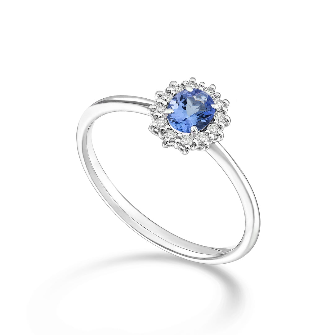 Nihama, ein 18 Karat ovaler Tansanit, 5 x 4 ct. 0,30 Durchm. 0,10 ct NA5167O4TZN