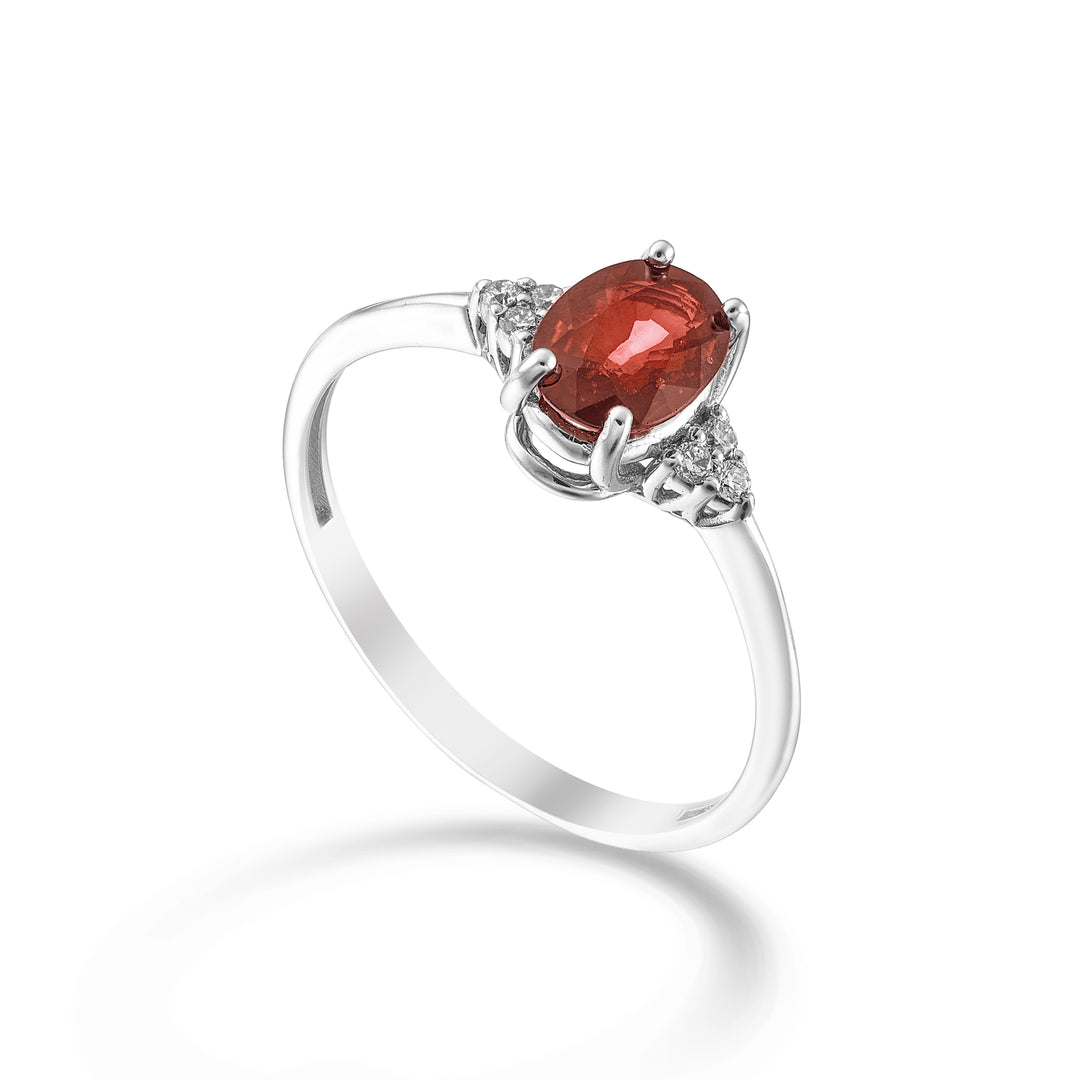 Mikiko an 18k rubino n. ovale 7x5 e diamantini laterali MA5210O4RBN080