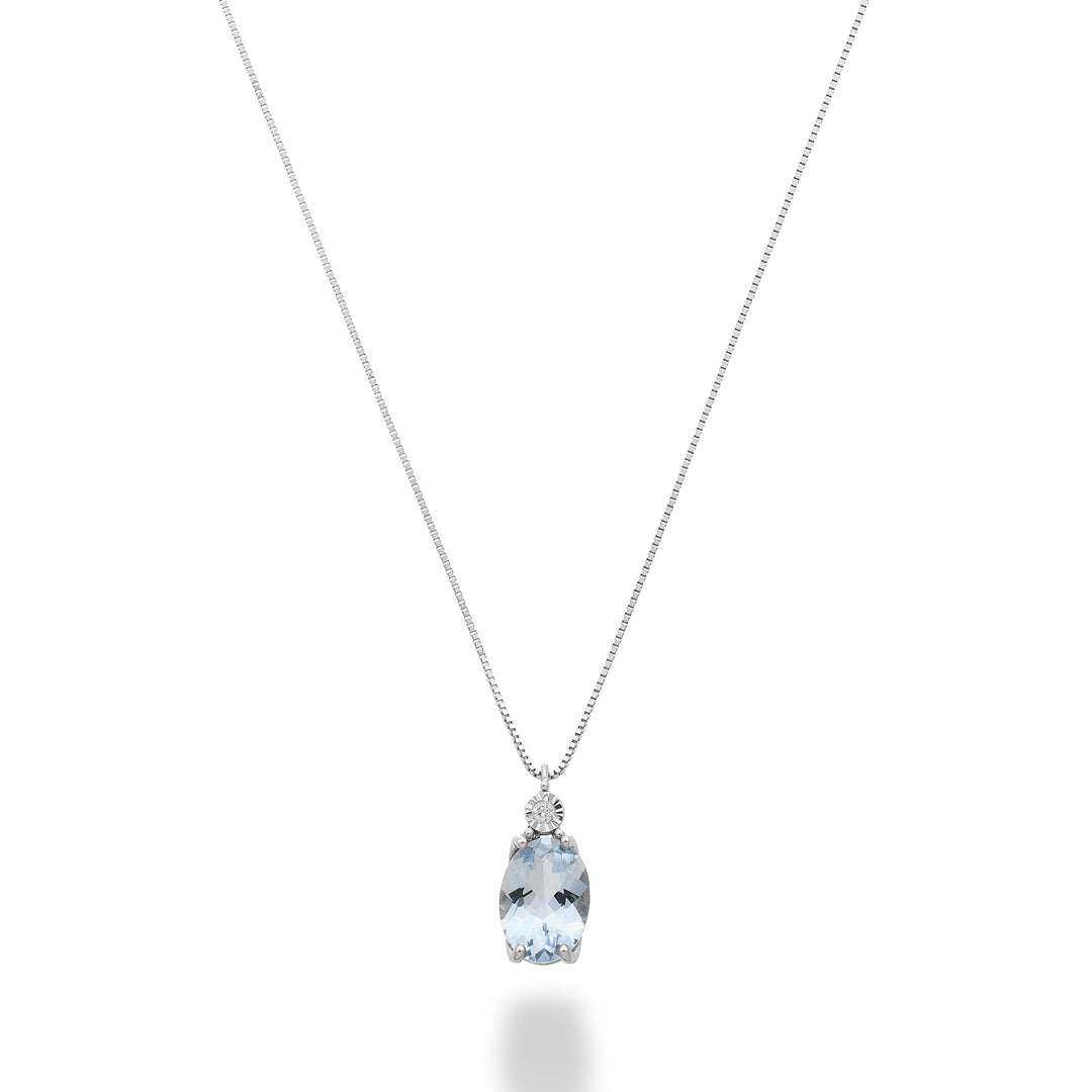 Mikiko cl 9k ovaler Aquamarin 7x5 mit Diamant MD5186R4AM