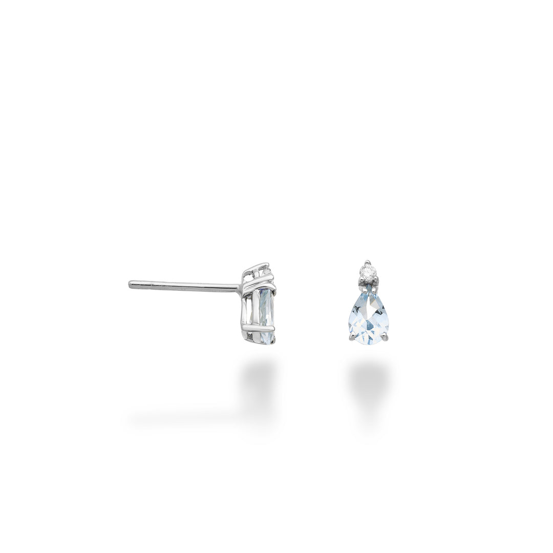 Nihama ou aigue-marine 18 carats goutte 6x4 et diamant NO5170O4AM
