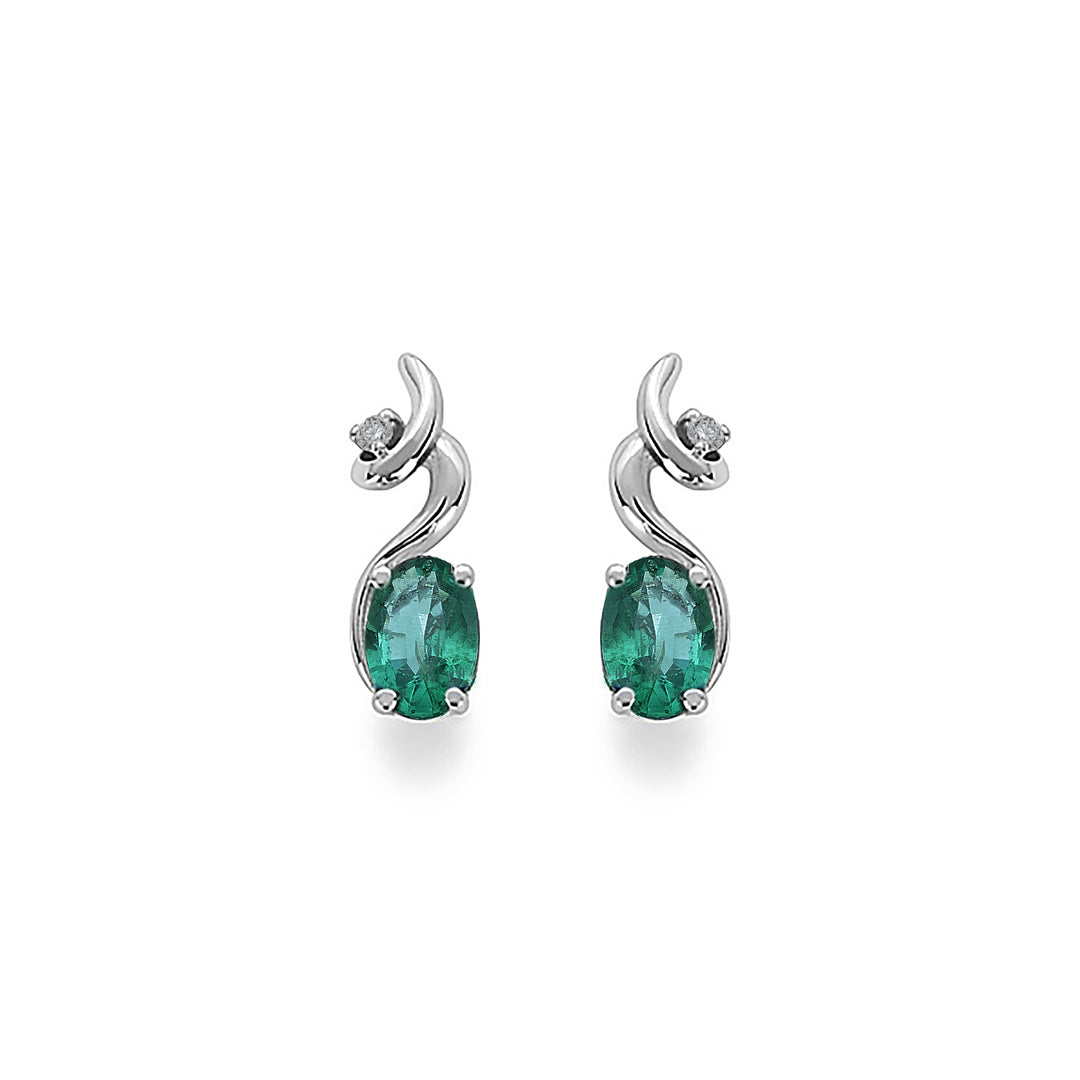 Nihama ou émeraude ovale 18 carats 6x4 ct.0,60 diam. 0,02 ctNO5013O4BE