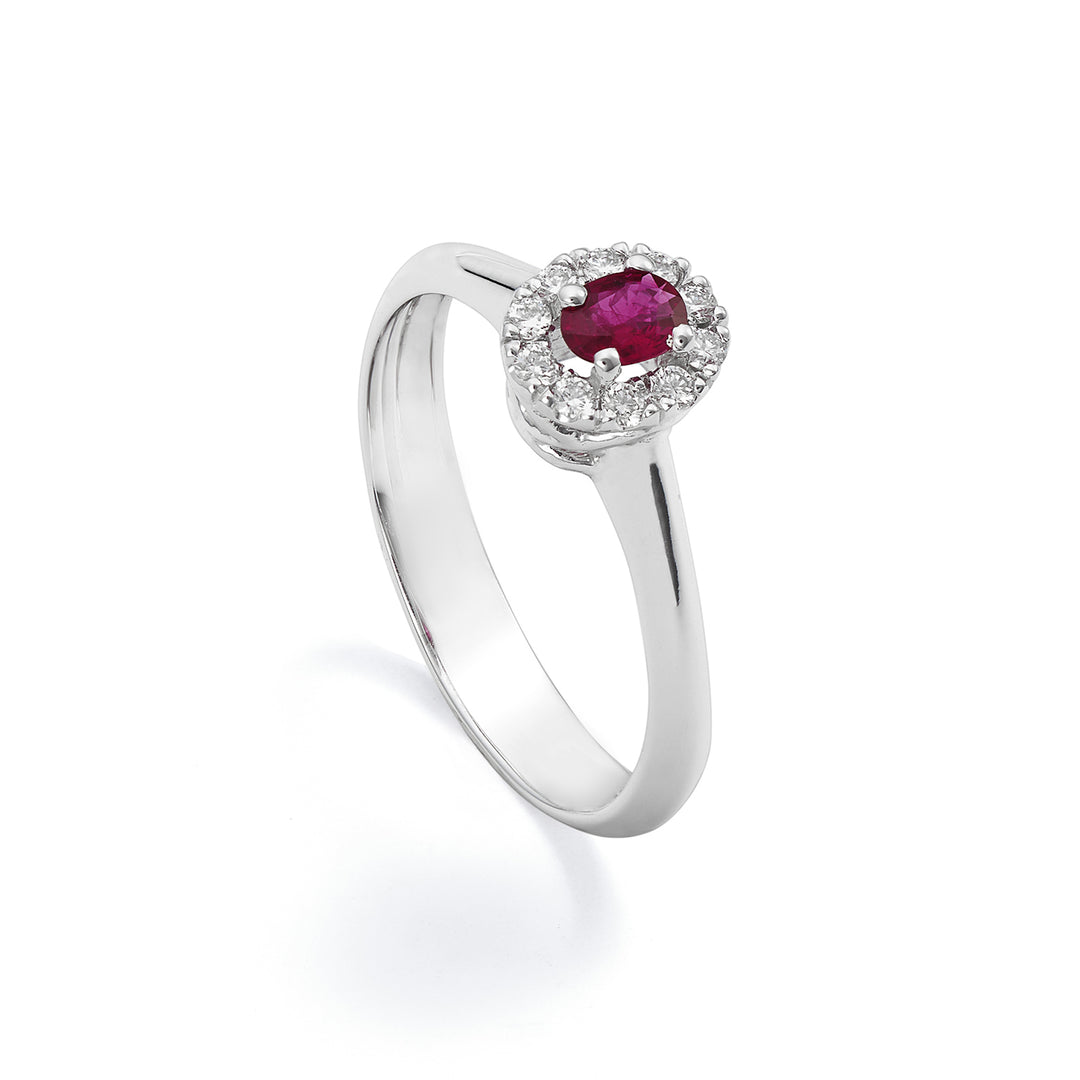 Bague rubis ovale Golay 6x4 et diamants contour ACL122DIRU46-24030110102