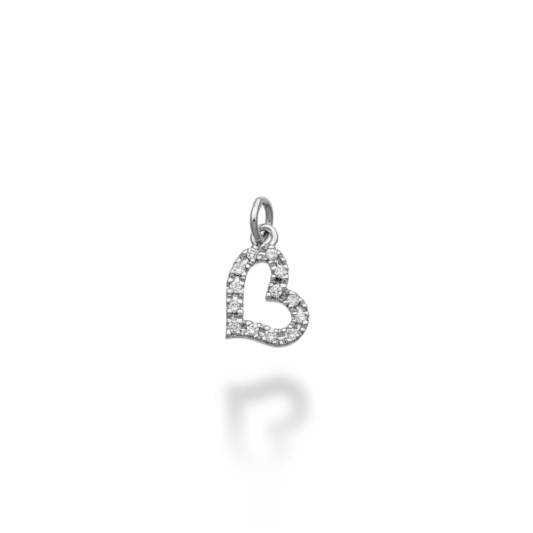 World Diamond Group pendente cuore largo piccolo 18k ct.0,06 g vs oro bianco GPEN211DIO4