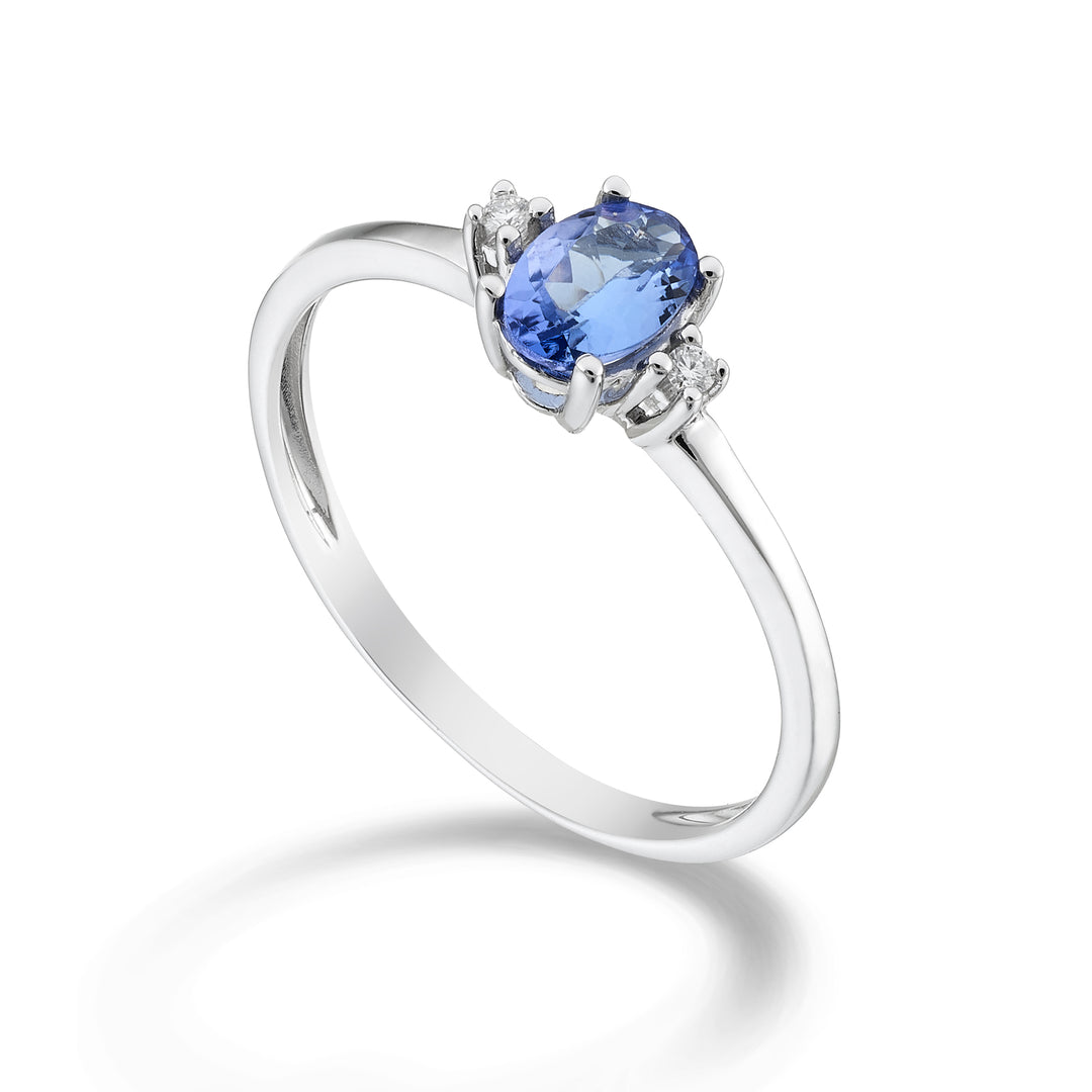 Nihama und 9k Tansanit n. oval 6x4 ct.0,38 Durchm. 0,02 ct NA5072R4TZN