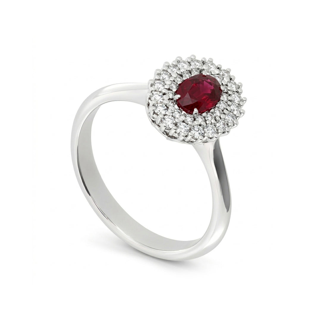 Golay 6x4 oval ruby ring with double contour ACL009WDIRU-23321110005