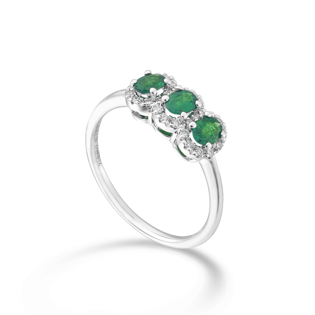 Nihama, eine 18-karätige Smaragd-Trilogie, nat. oval 4x3 ct. 0,45 Durchm. 0,16 ct NA5194O4SMN43
