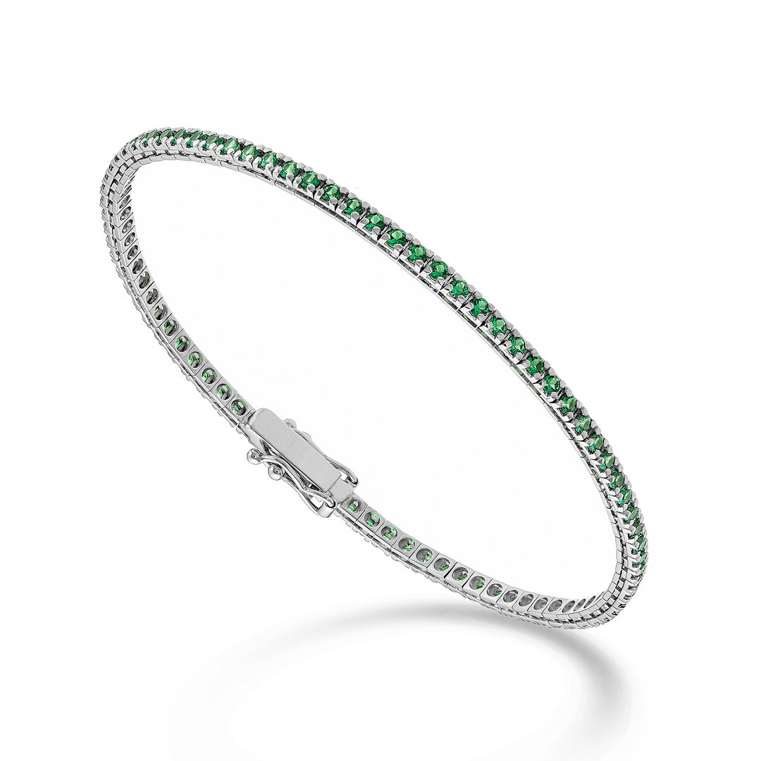Nihama br tennis 18k smeraldi ct. 1,70 cm.17,5-80 castoni NBTQ220SMRO4