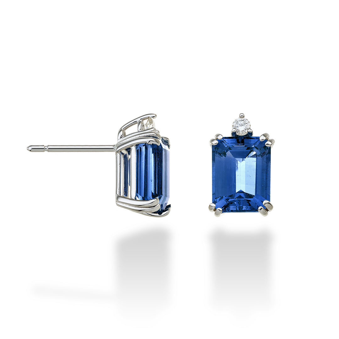 Nihama oder 18k achteckiger Londoner Blautopas 7x9 ct.5,30 Durchm. ct.0,08 NOCL090DITPBL4O4