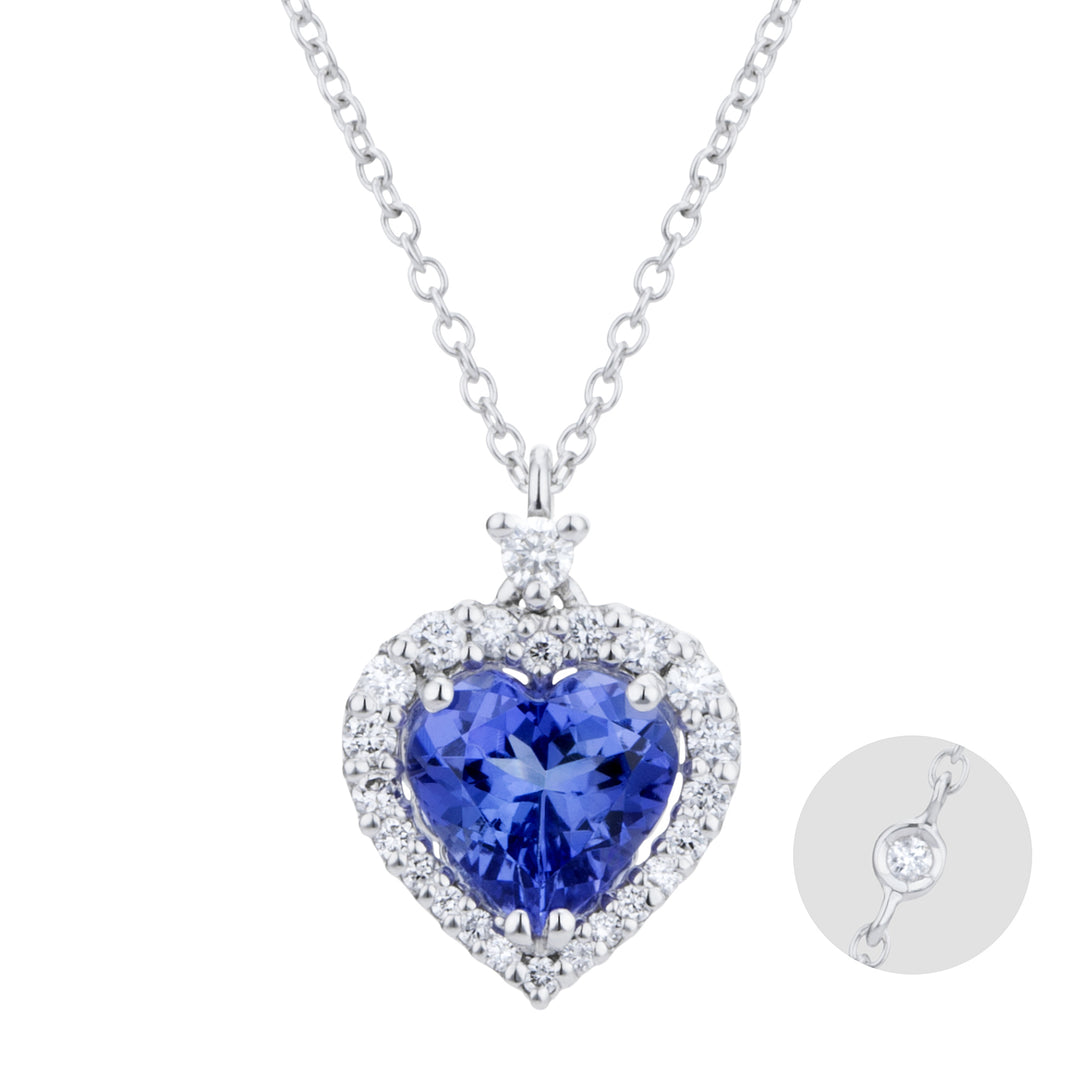 Golay Tansanit-Herz-Halsband 7x7 mit Linie und Kette 6 PCLC061DITZ26C-23262110039