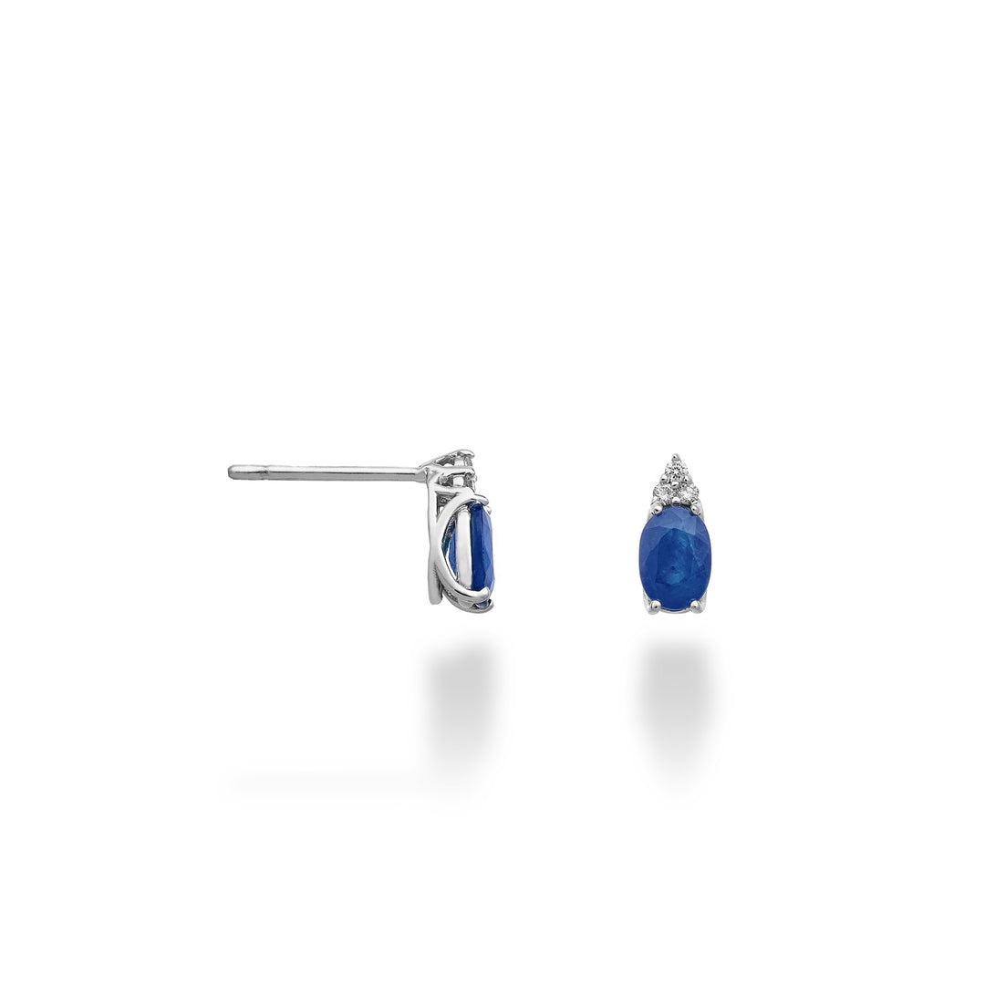 Nihama ou saphir ovale 18 carats 6x4 et trois diamants NO5171O4ZFD