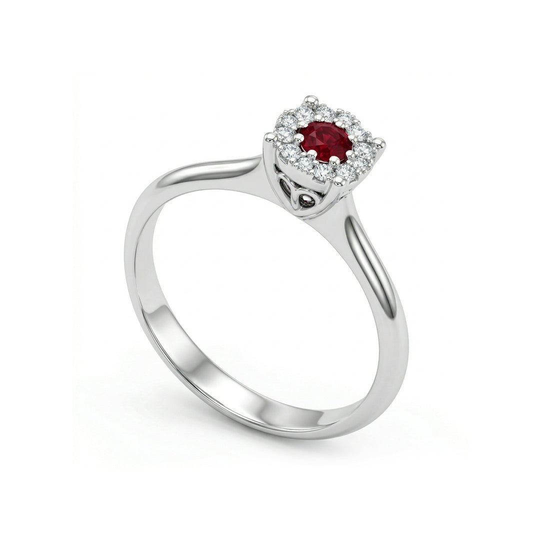 Golay solitaire ring circle of light with ruby AGICE01DIRU-19142110051
