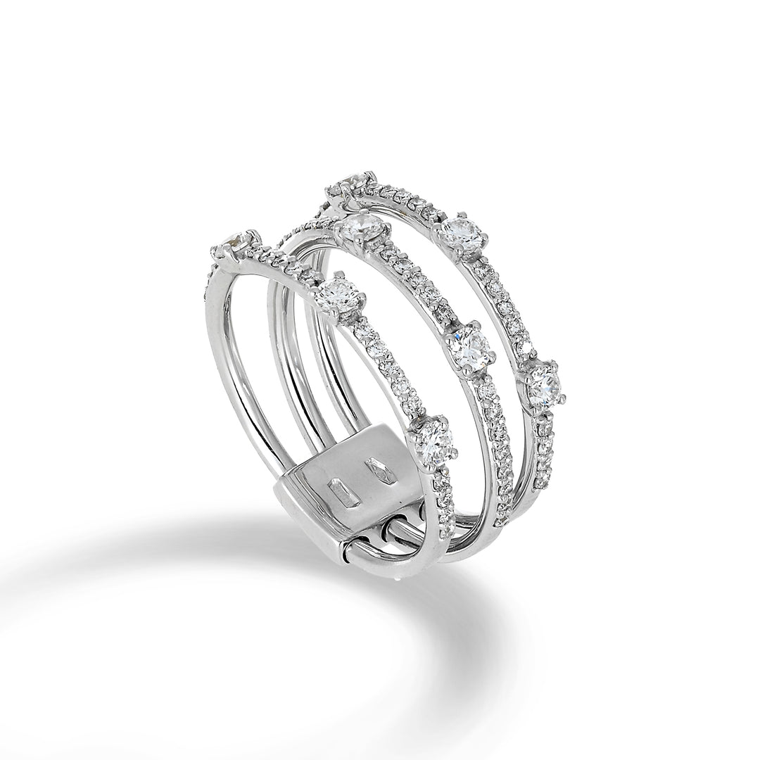 Bague diamant multi-rangs à trois rangs Golay ATM002DI-22286110070