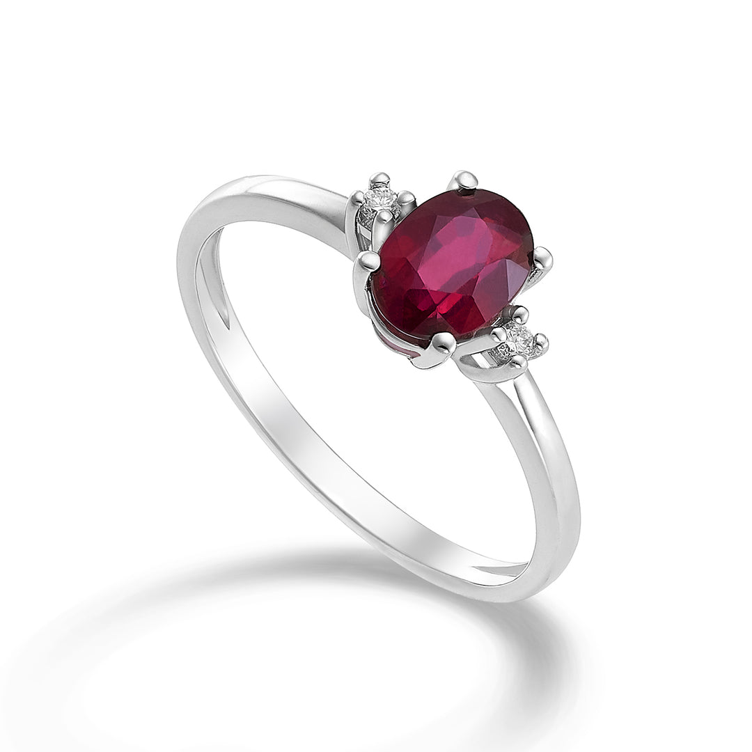 Mikiko an 9k rubino ovale 7x5 ct.0,90 diam. ct.0,03 MA5073R4RBC