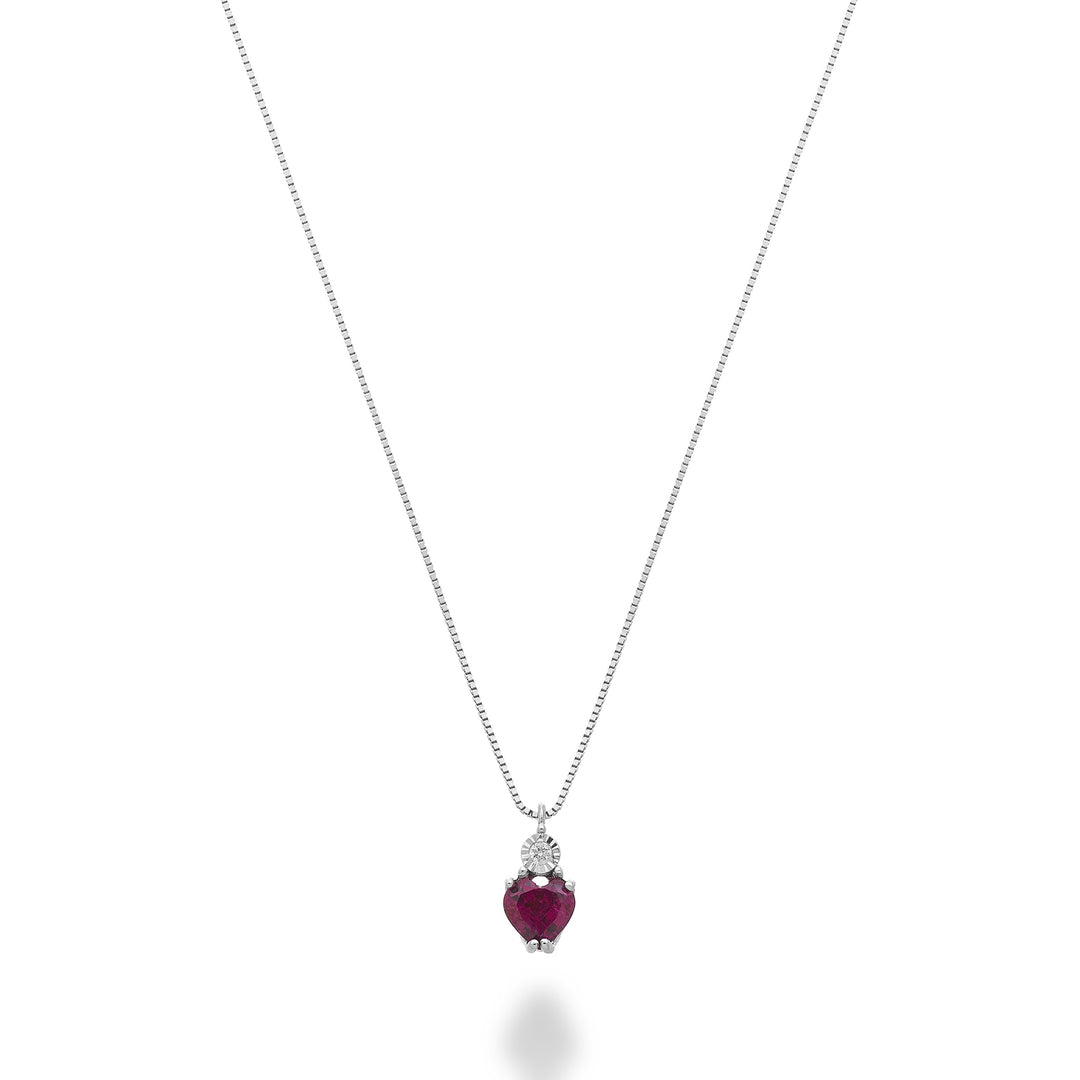 Nihama cl 18k coeur rubis 4x4 avec diamant ND5196O4RBR