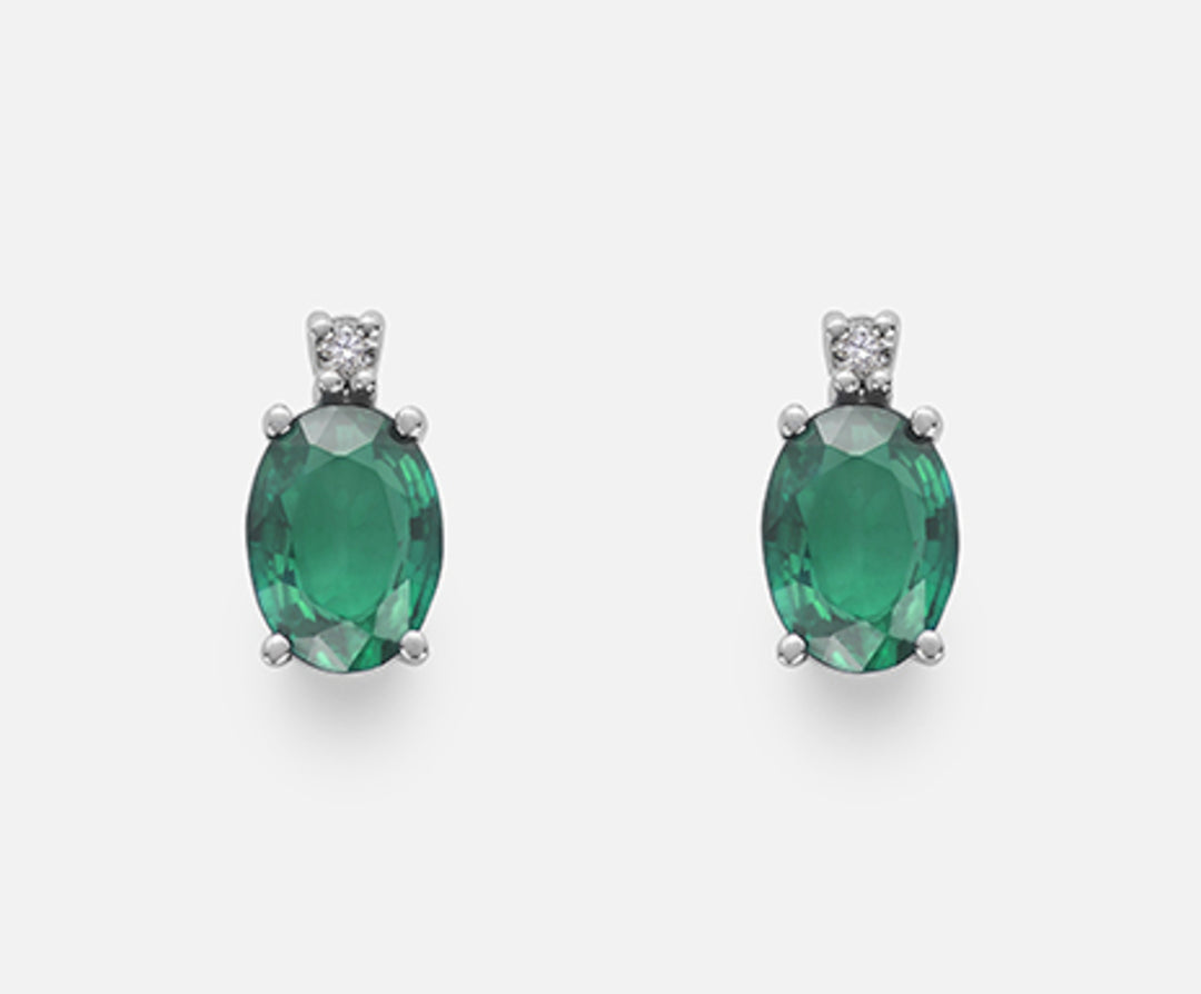 Mikiko or 9k oval emerald 7x5 ct.1,20 diam. ct.0.03 MO5024R4BE