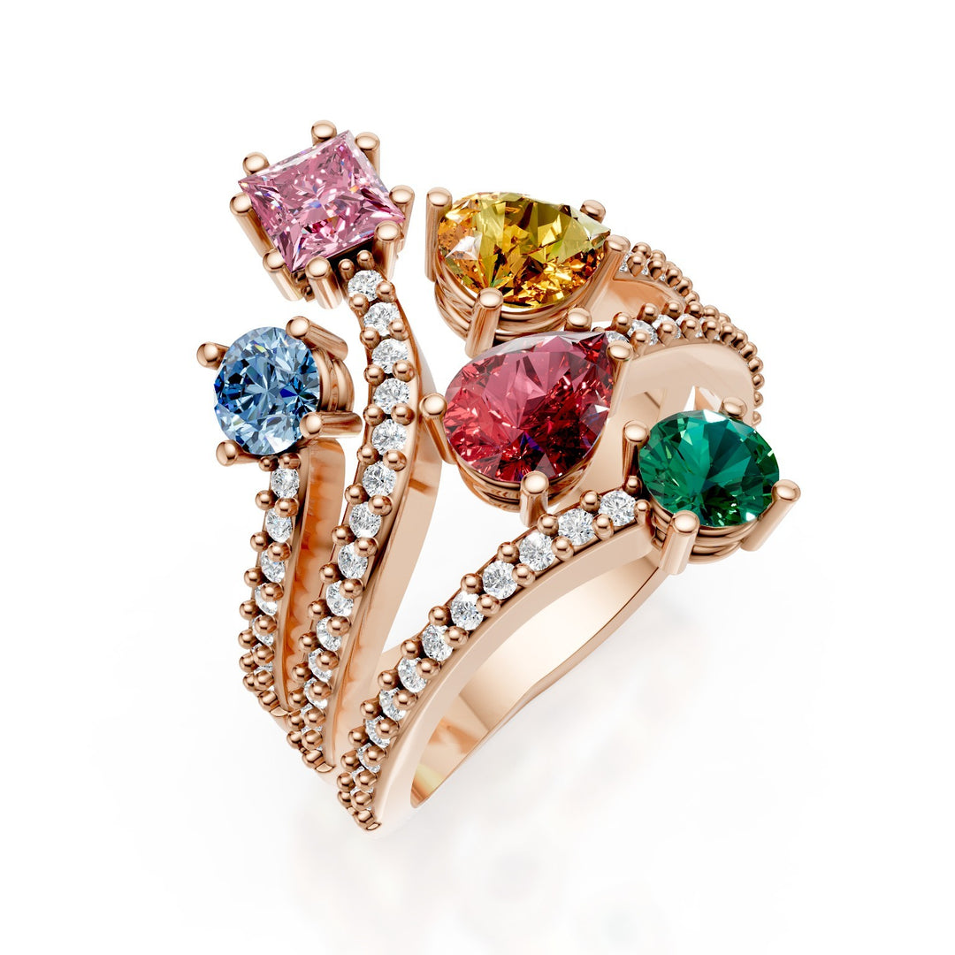 Golay ring sapphires shape multicolor diamonds on the shank AMP663DMCC1R-25154110253