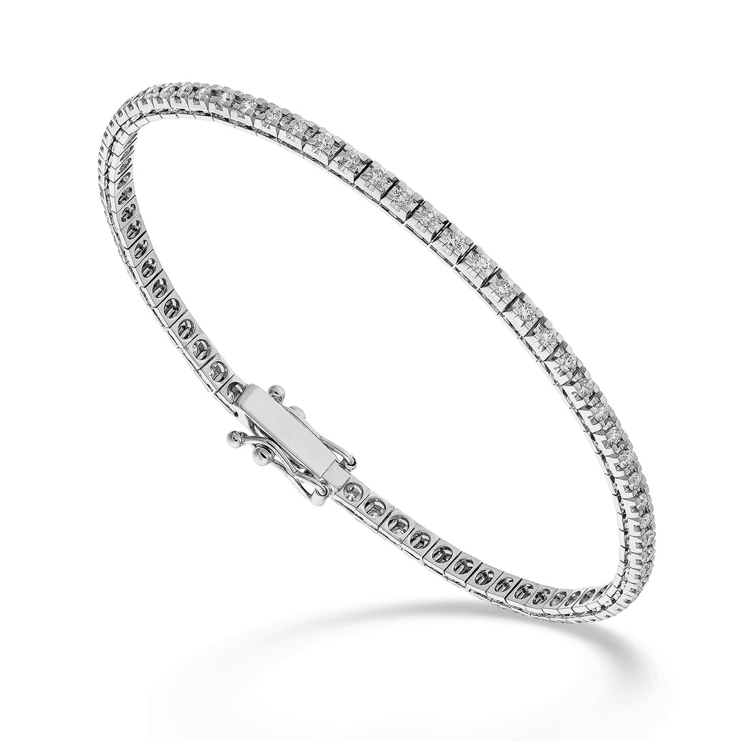 World Diamond Group bracciale tennis castone a piramide mm 400 17,5cm BTQ069DI400-175-26021110071