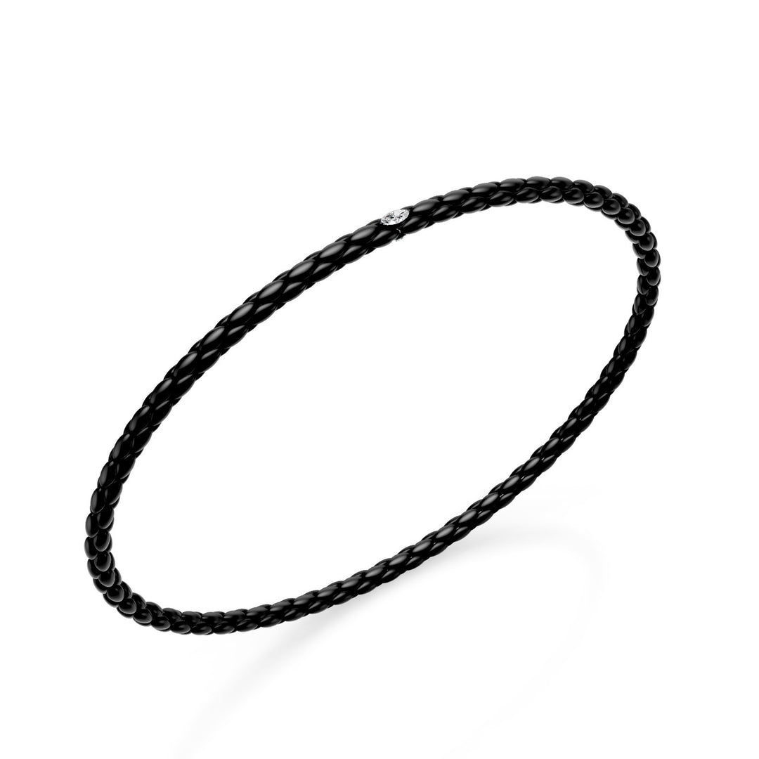 Golay black titanium bracelet, with herringbone link and element with two marquise diamonds 18cm GBR039E1DINE-180