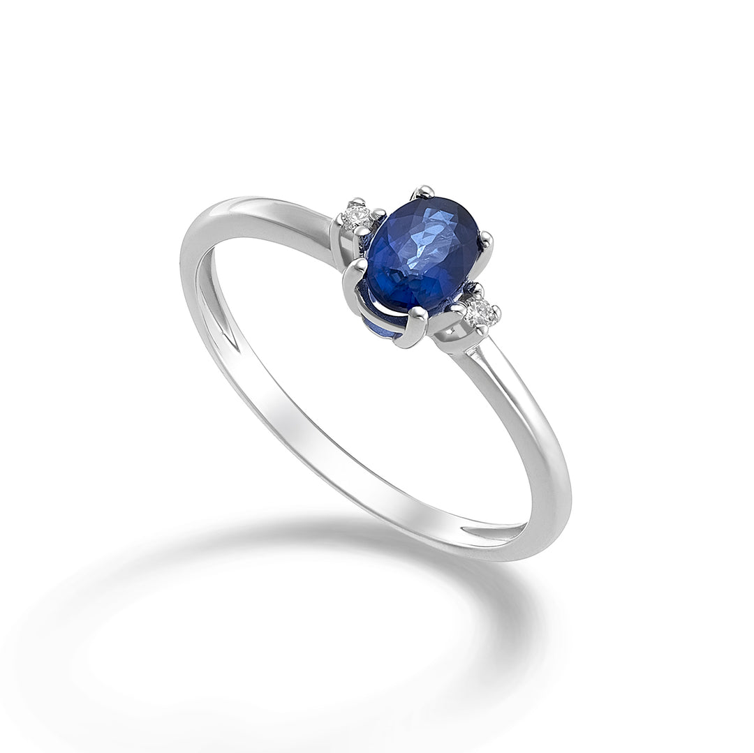 Nihama an 9k zaffiro ovale 6x4 ct.0,40 diam. ct.0,02 NA5072R4ZFD