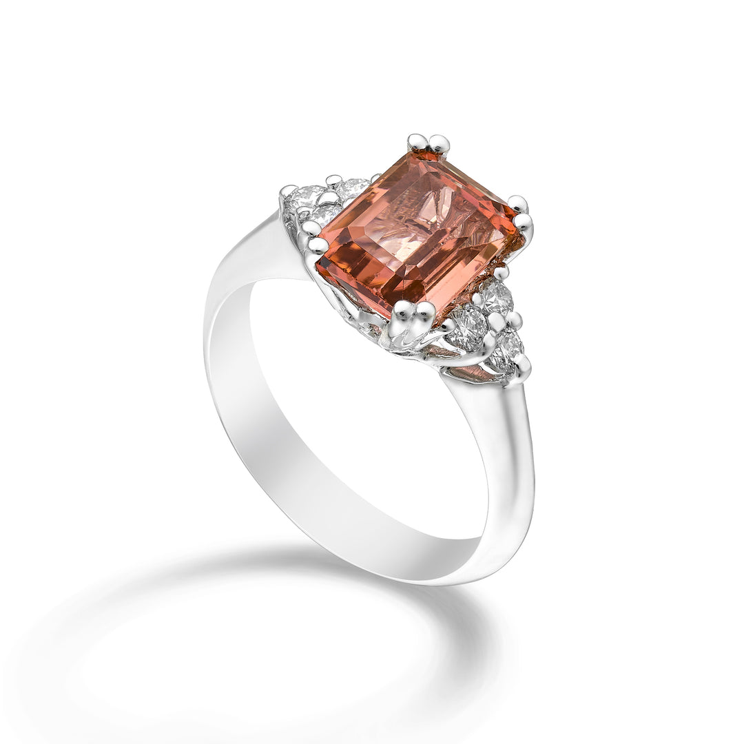 Golay anello tormalina ottagonale 9x7 e diamanti lateral ACLC059DITO3-24180110009