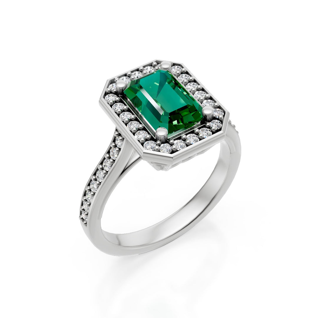 Golay Okt Smaragd Ring 8x5 Kontur versenkter Schaft ACLC635DSM85-25064110252