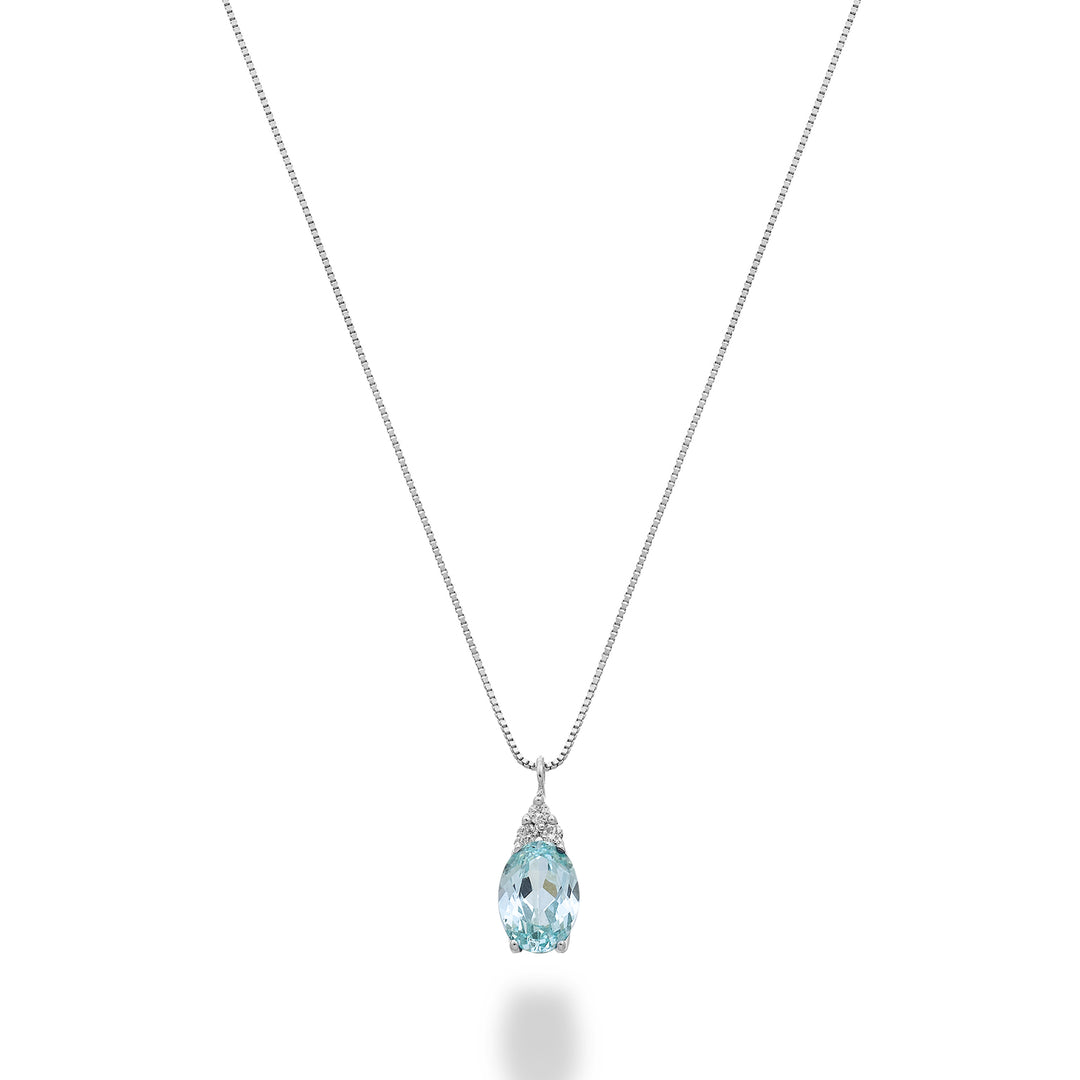 Nihama cl 18k ovaler Paraiba-Turmalin 6x4 mit drei Diamanten ND5188O4PAR