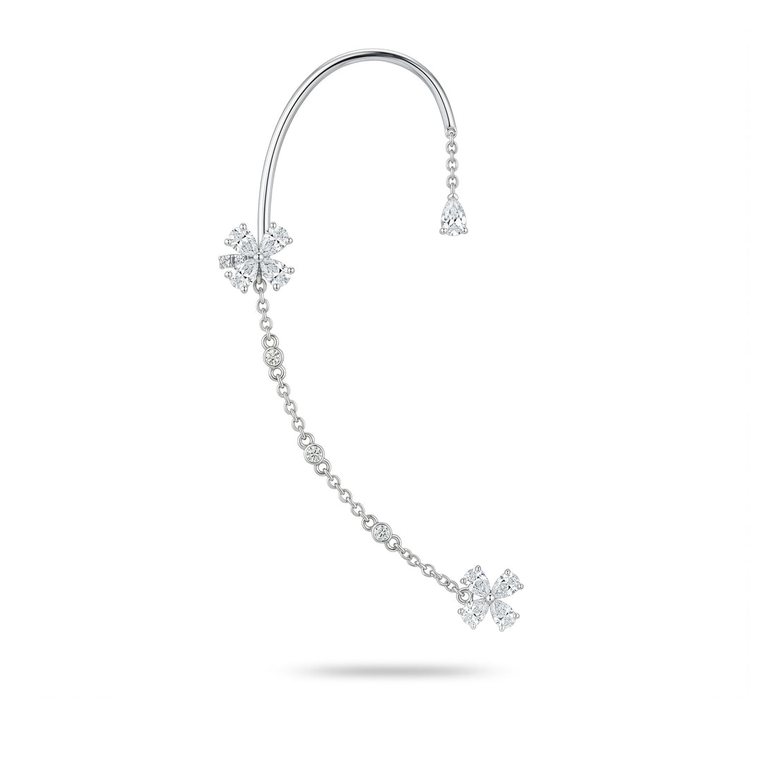 Golay orecchino ear cuff con fiori e catena incassata dx OEC874DBDX